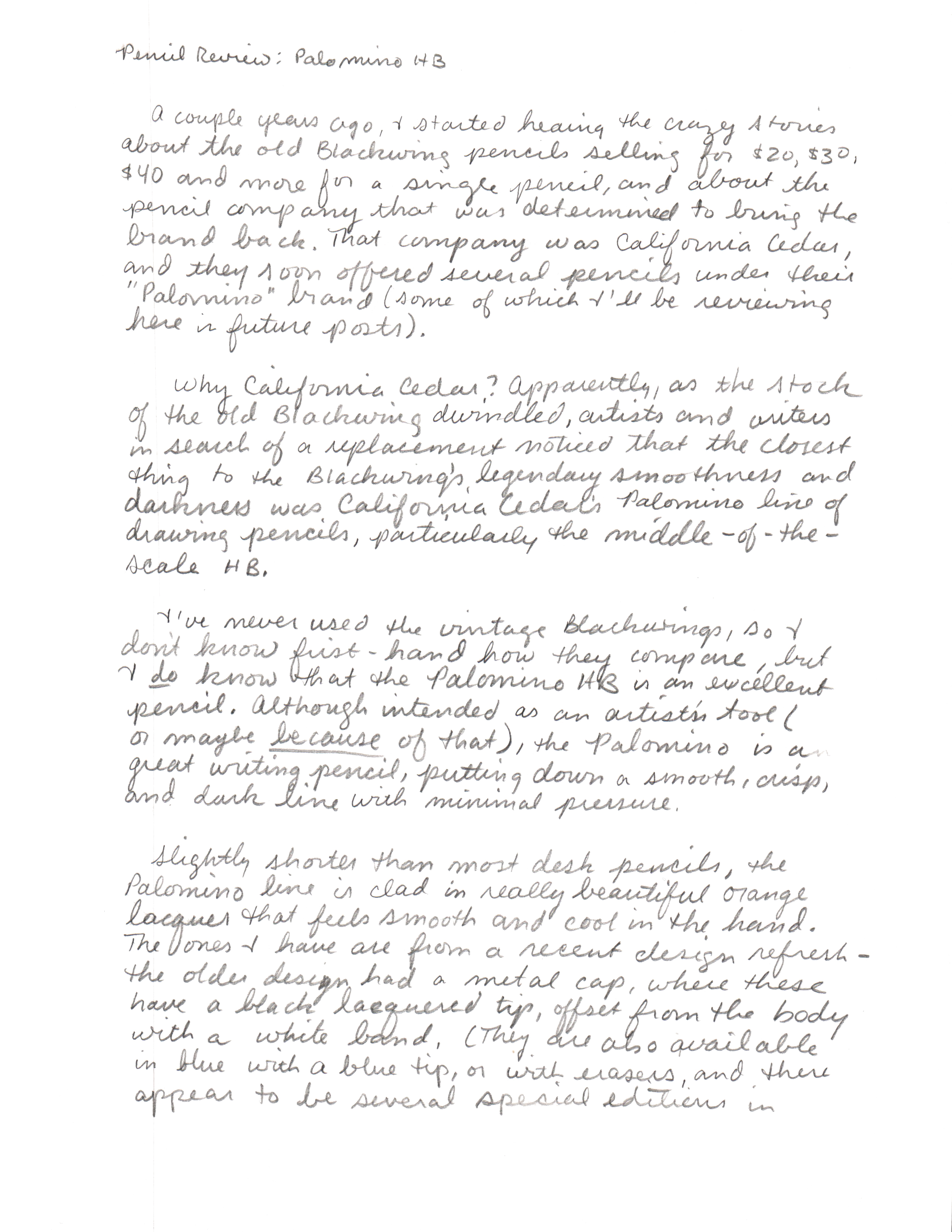 Palomino HB - Handwritten Review